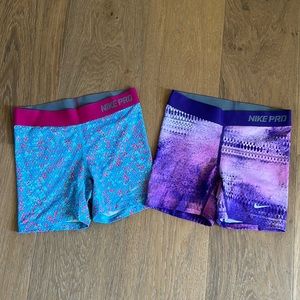 Nike Pro AM Pink Blue Purple - 2 pair